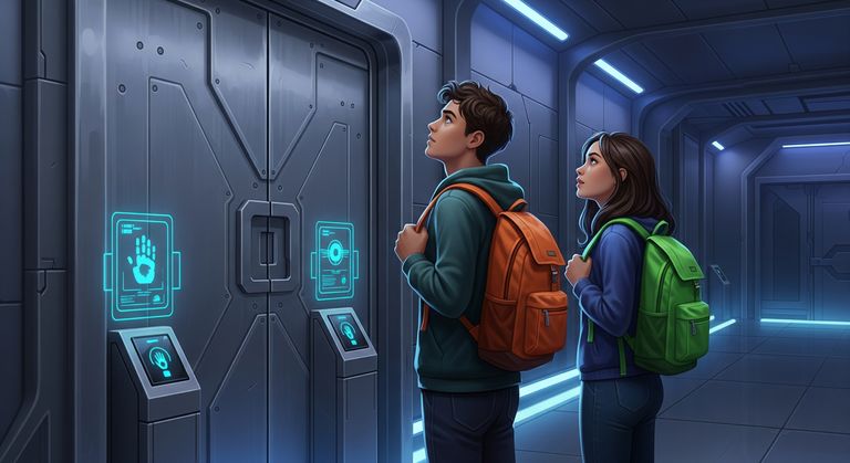 Tommy and Gina standing at the gate