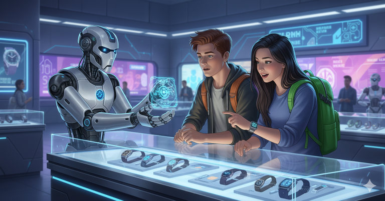 Tommy and Gina selecting a better watch