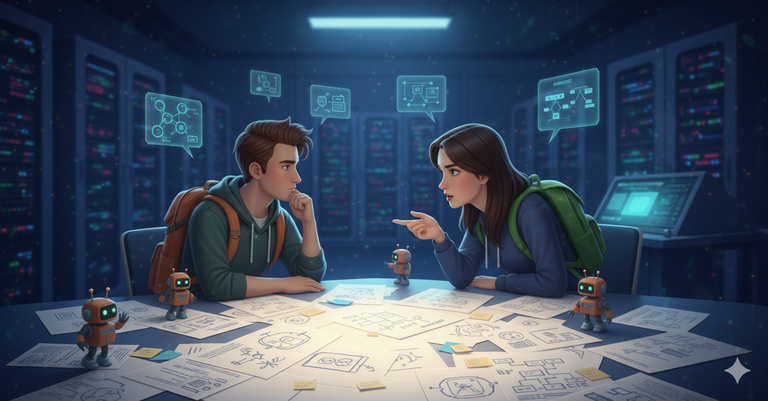 Tommy and Gina considering which tool to use